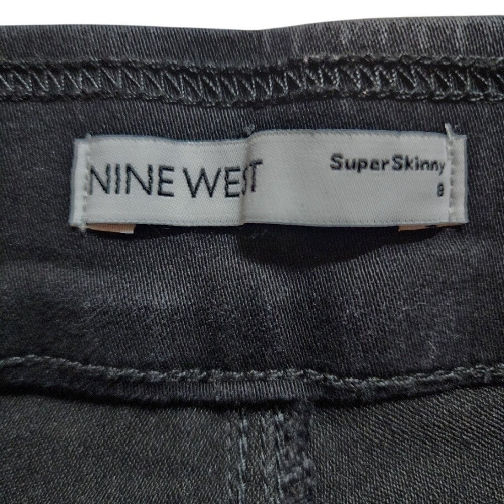 Nine West Super Skinny Black Jeans Stretch Denim Mid Rise Women's Size 8 - Picture 4 of 6